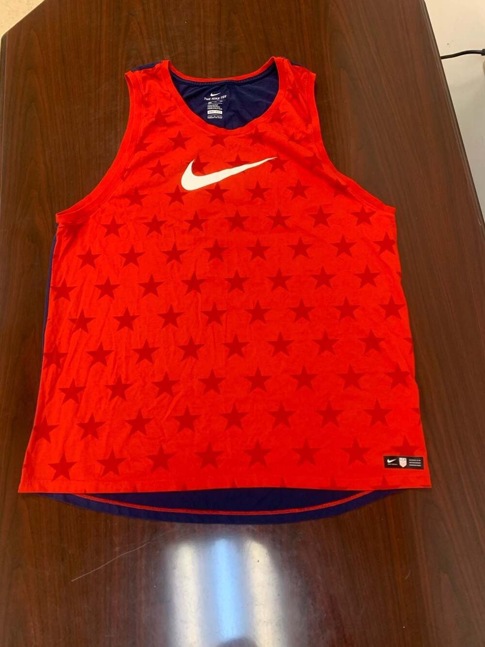 Nike USA Soccer Tank Top Size XXL Red Star Print Dri-FIT